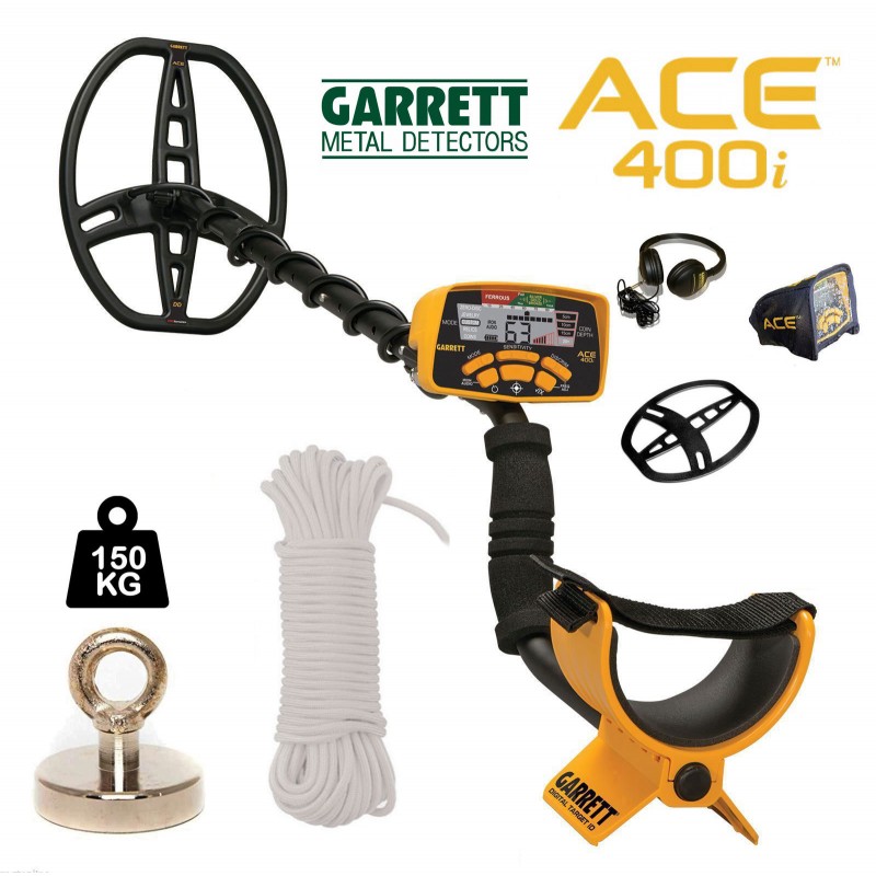 Garrett Ace400i + Aimant 150Kg + Corde 25m/10mm