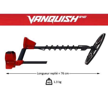 Dimensions et poids du Vanquish 540 de chez Minelab Dimensions et poids du Vanquish 540 de chez Minelab