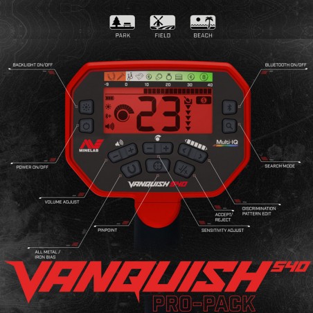 Écran de contrôles du 540 Pro Pack (rétro éclairé par LED rouge)