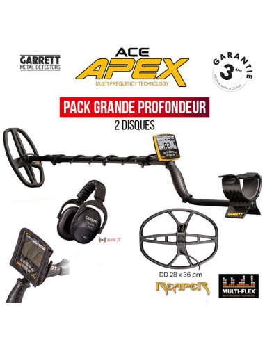 Pack profondeur Garrett Ace Apex + MS-3 + Disques Viper Reaper + Protège disque + Housse de protection