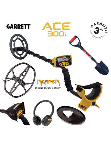 Pack trésor en forêt Garrett Ace 300i + disque Reaper + pelle Spear&Jackson