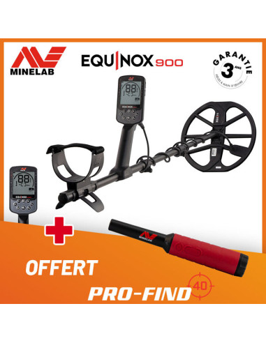 Détecteur Minelab Equinox 900 + Pro-Find 40 offert