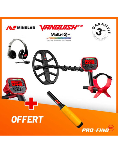 Détecteur Minelab Vanquish 540 + Pro Find 20 offert