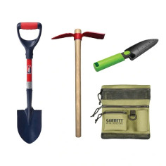 Pack Prospecteur avec Mini pelle, Piochon, Sac Camo et Truelle