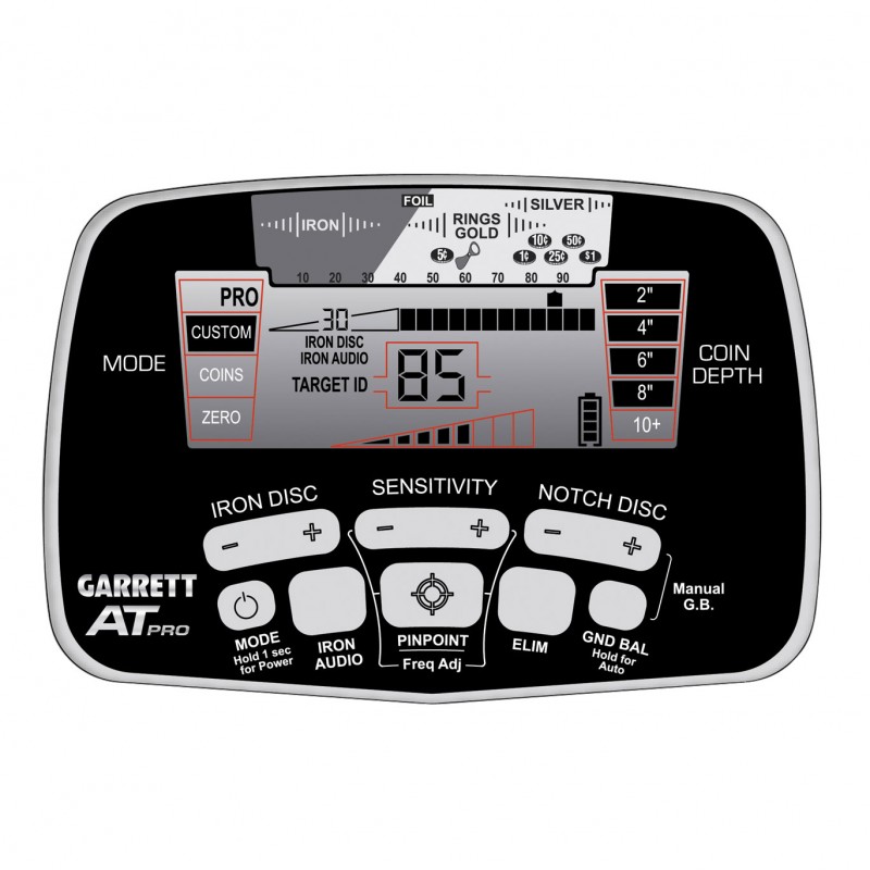 Écran de contrôle du détecteur de métaux AT Pro international Écran de contrôle du détecteur de métaux AT Pro international